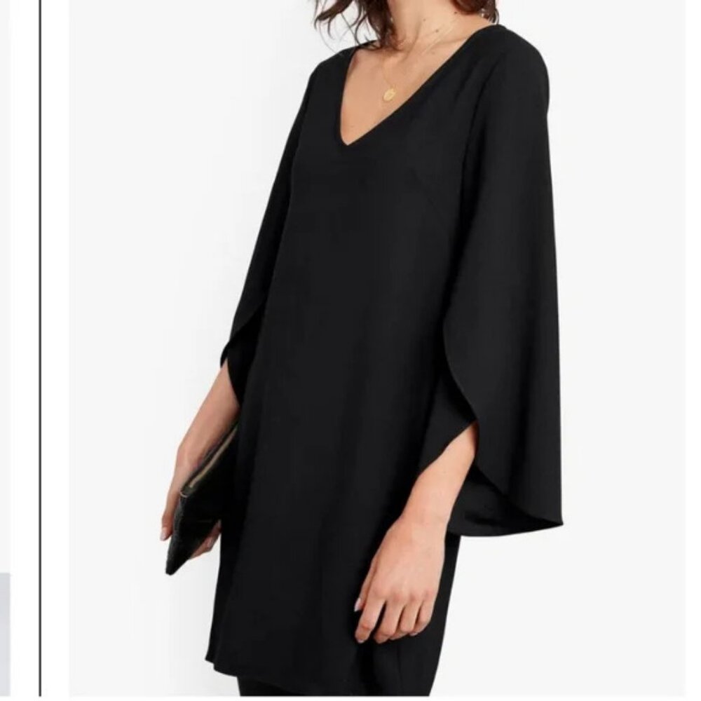 Crosby by Mollie Burch Olivia LBD Cape Sleeve Relaxed Flowy Cocktail Dress Large